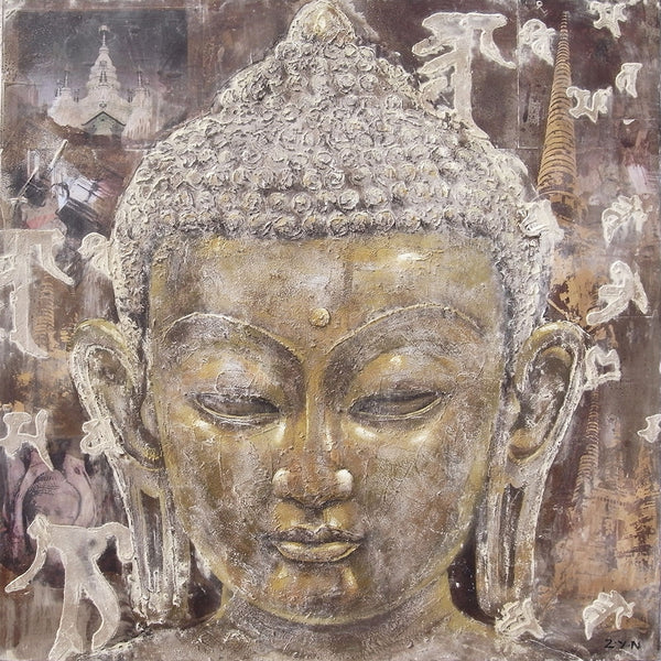 3D-metaalschilderij - Buddha