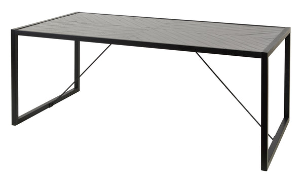 Eettafel | Meubelserie Micras | Donkergrijs, zwart | 200 x 100 x 77 (h) cm