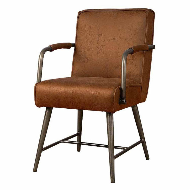 Belmonte Armstoel - fabric Cherokee 8 cognac - Eetkamerstoelen met armleuning - Tower Living