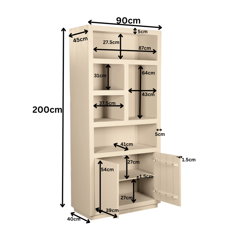 Vakkenkast Brussel Sand | 90 cm