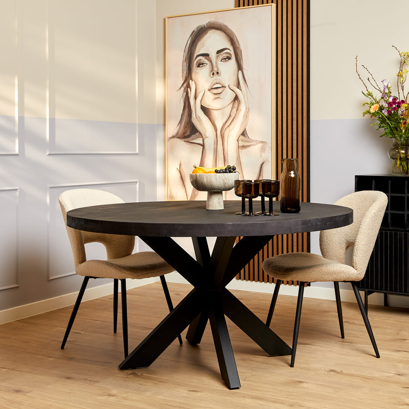 Eettafel Denver Black | 140 cm | Rond