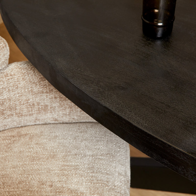 Eettafel Denver Black | 160 cm | Ovaal