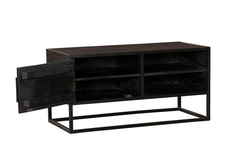 Tv meubel Denver Black 100 cm | Mangohout en staal
