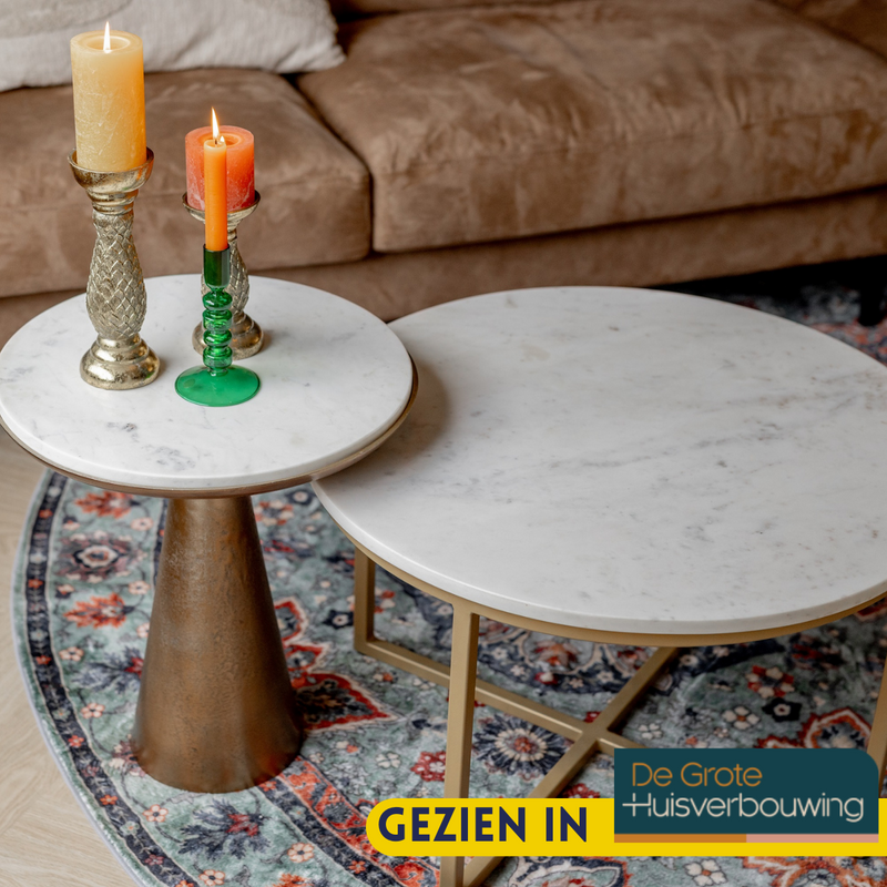 Bijzettafel Essy White marble |  45 cm