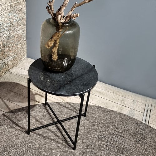 sidetable zwart marmeren blad 49