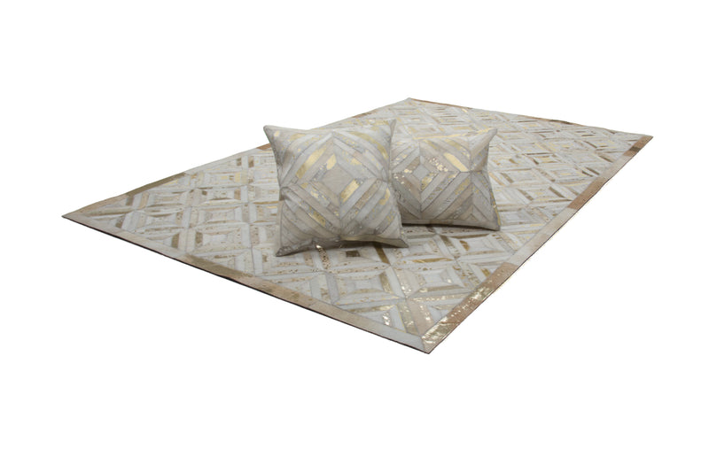 Sierkussen Spark Pillow 410 | Leer | ivoor, goud | 45 x 45 cm