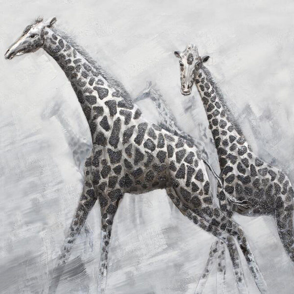 3D-metaalschilderij - Snelle giraffem