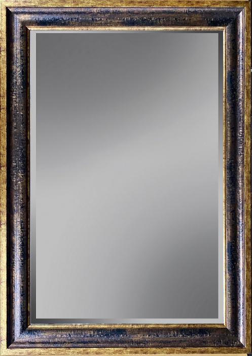 Spiegel met facet, bruin met goud 54x154 cm