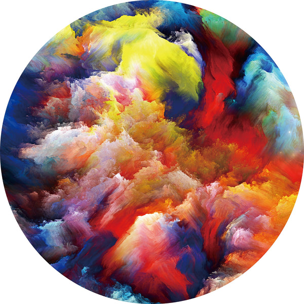 Coloured Clouds - Rond glasschilderij