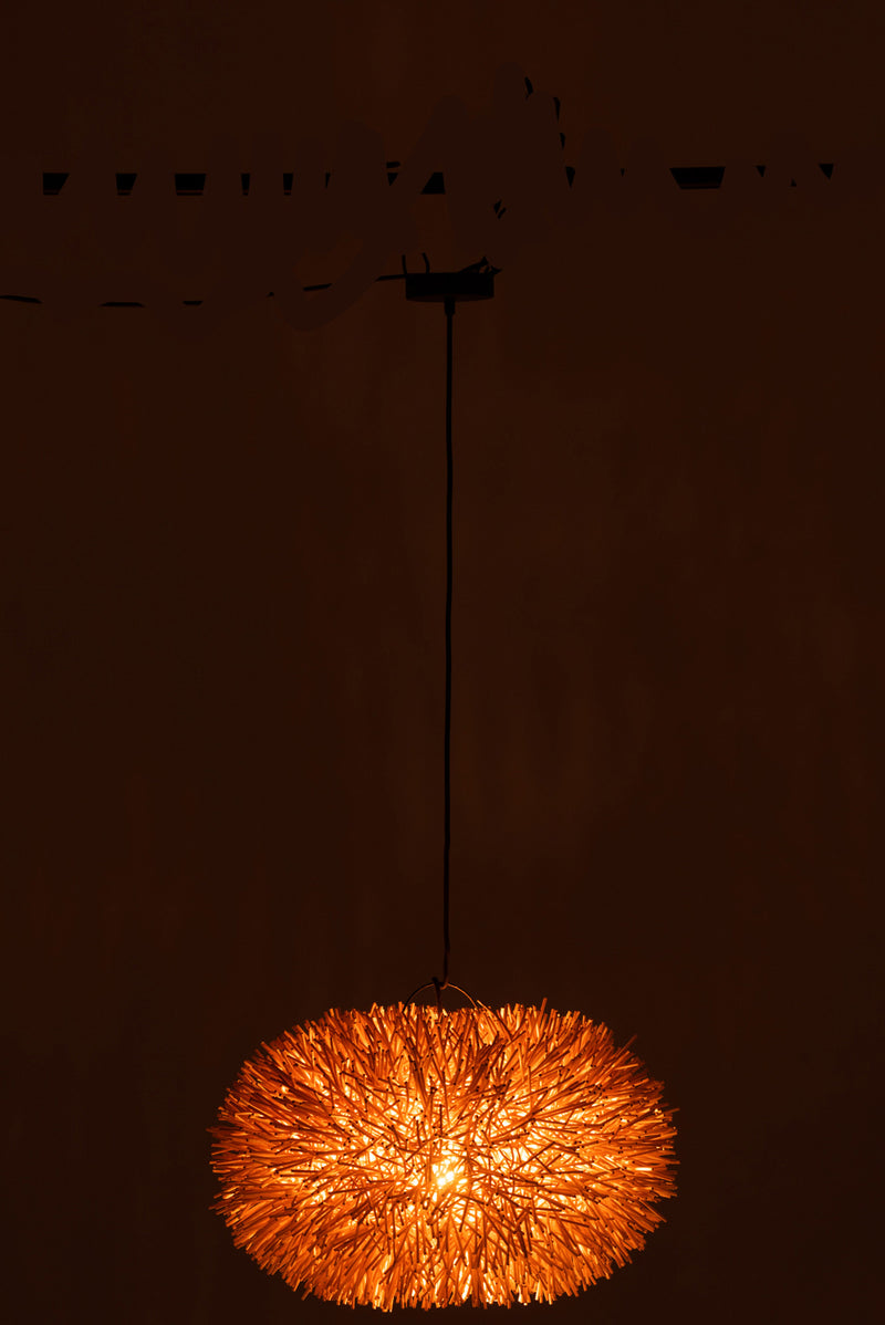Lamp Hang Of Kap Sharon Ovaal Rotan Naturel Small