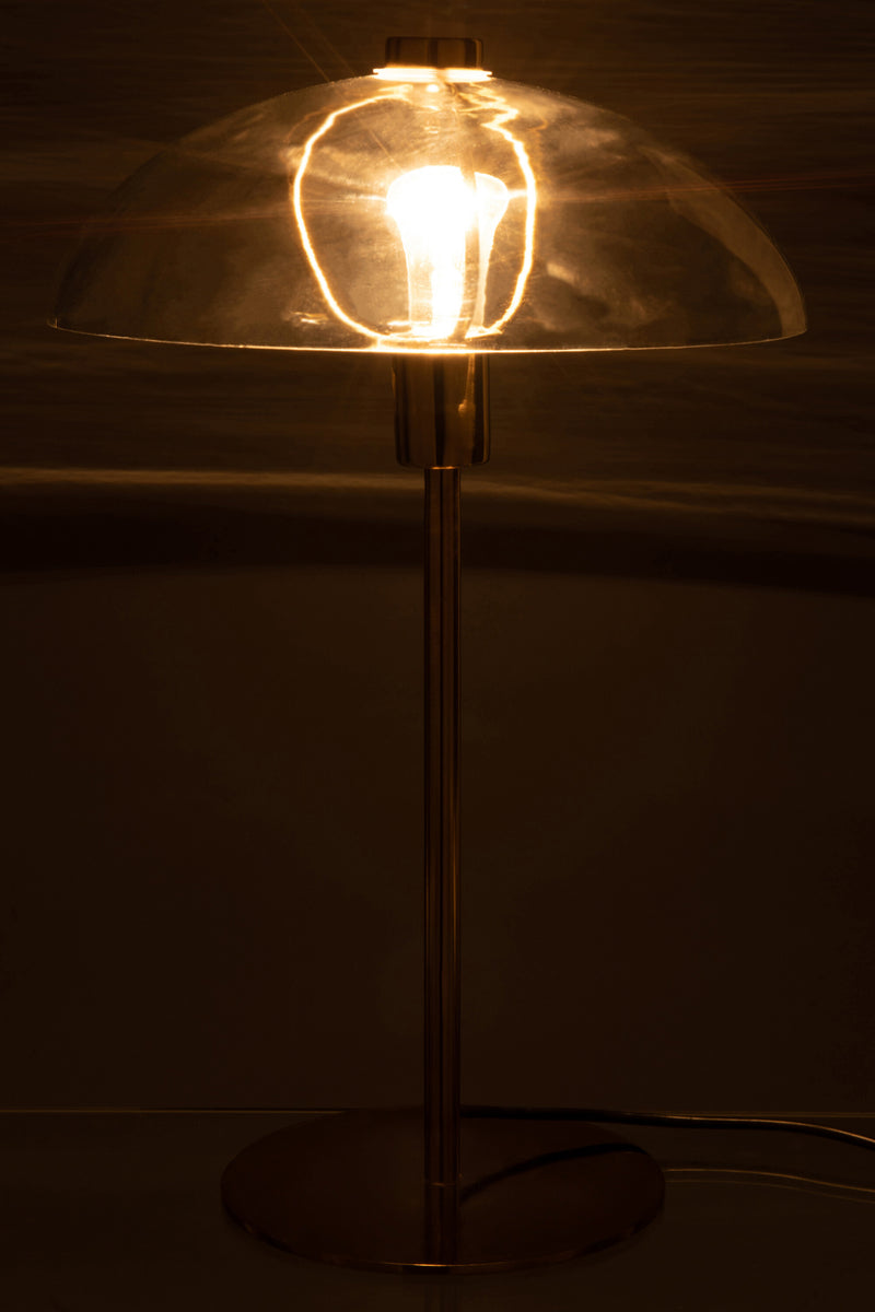 Tafellamp Jeff Metaal/glas Transparant/goud