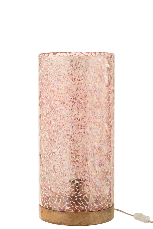 Tafellamp Mozaiek Glas Roze Large