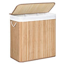 Wasmand met 3 vakken  deksel en handvatten