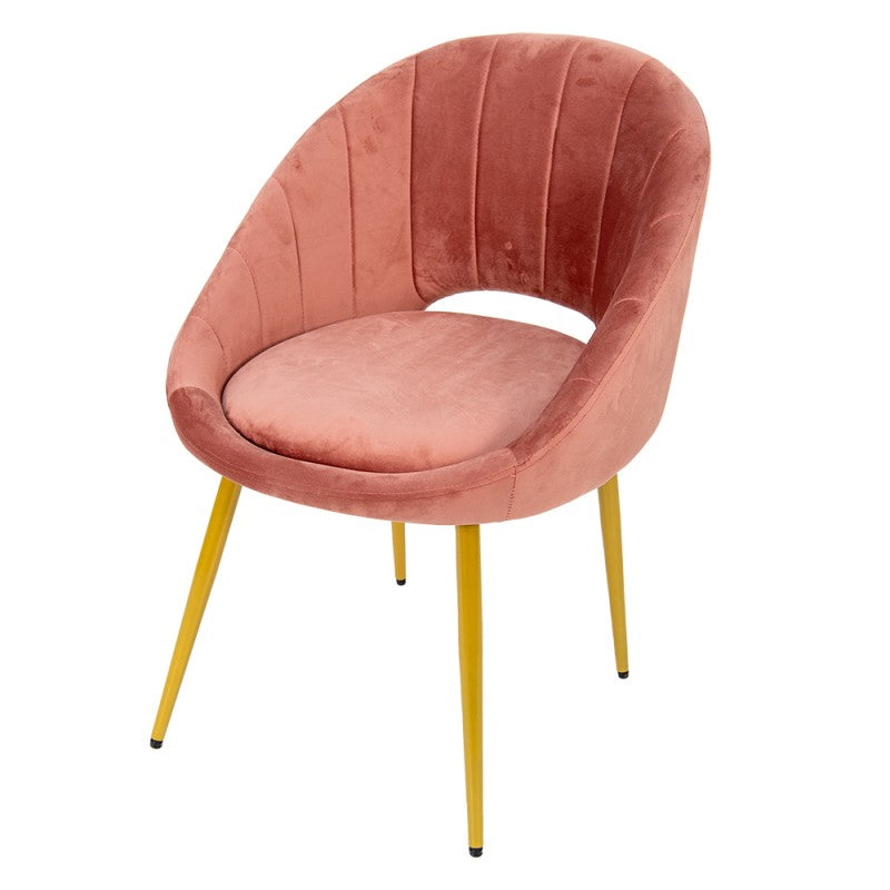 Eetkamerstoel  58x65x85 cm Roze Ijzer Textiel Stoel