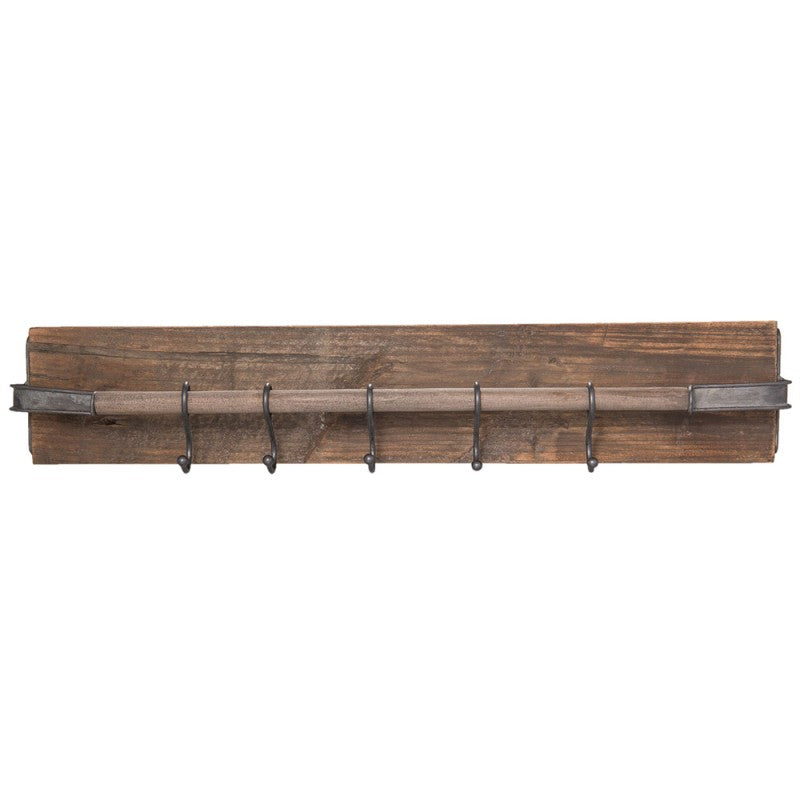 Wandkapstok  81x14x15 cm Bruin Hout Ijzer Rechthoek