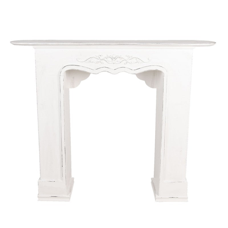 Schouw  125x28x101 cm Wit Hout Rechthoek Schoorsteenmantel