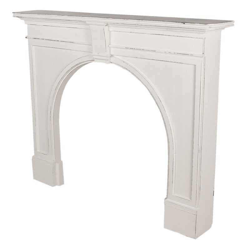 Schouw  130x21x104 cm Wit Hout Rechthoek Schoorsteenmantel