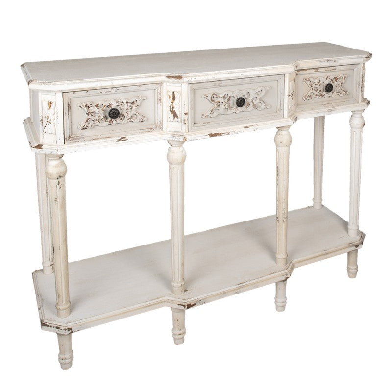 Sidetable  120x45x90 cm Wit Hout Wandtafel