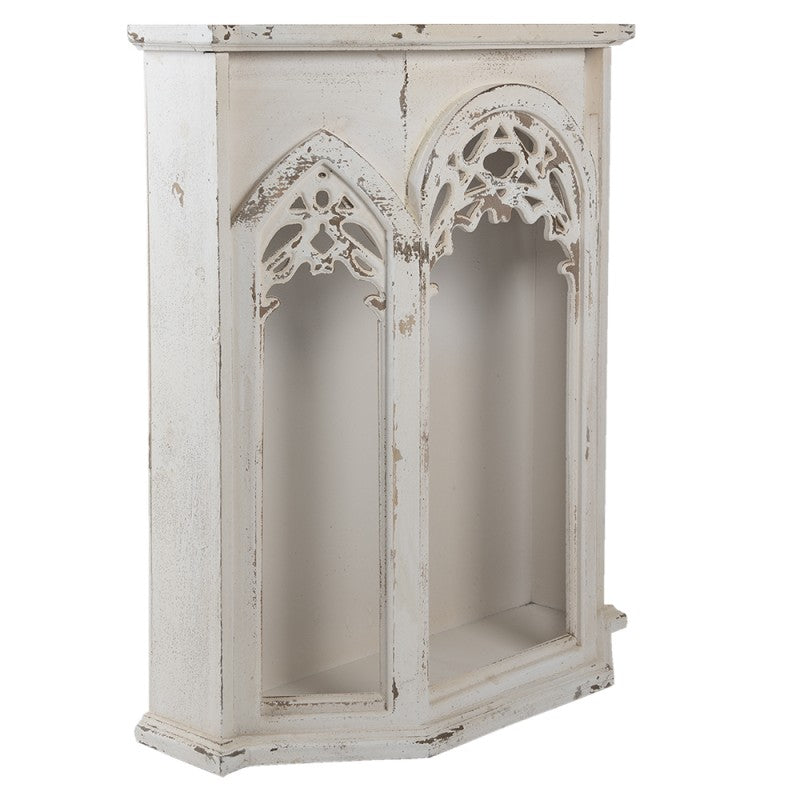 Wandkast  76x26x82 cm Wit Hout Opbergkast