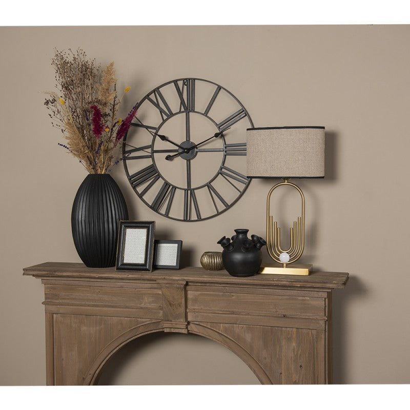 Wandklok  Ø 60 cm Zwart Metaal Rond Muurklok