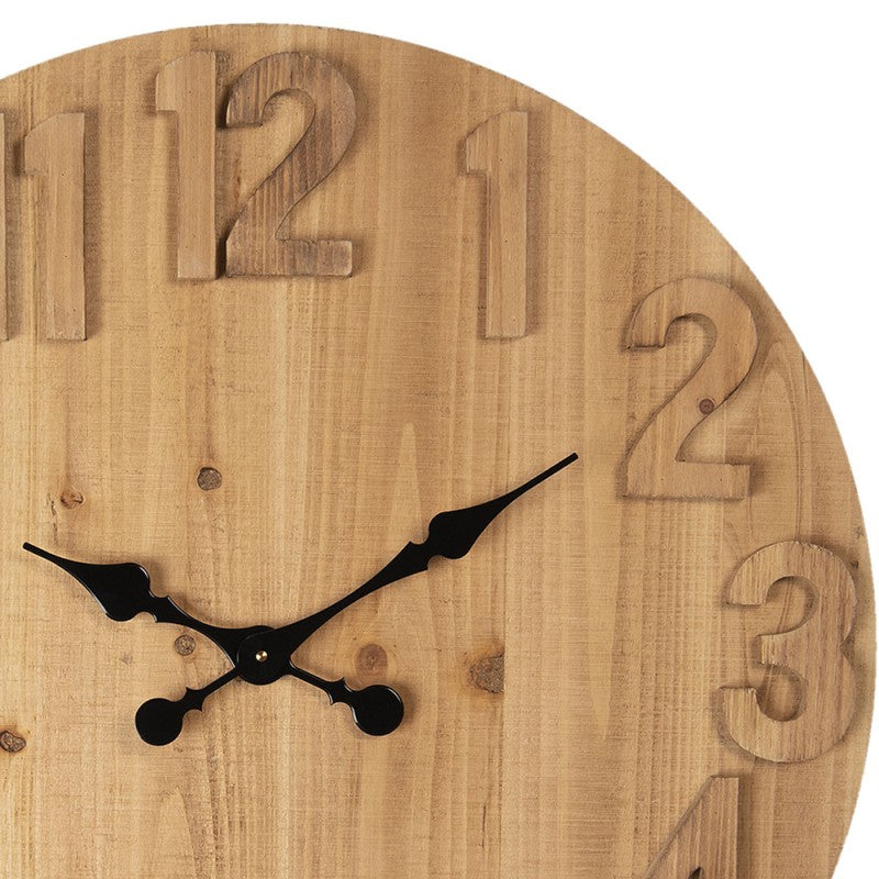 Wandklok  Ø 70 cm Bruin Hout Rond Muurklok