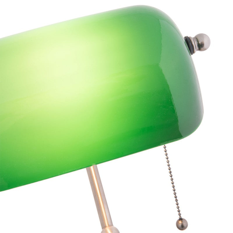 Bureaulamp Bankierslamp  27x17x41 cm  Groen Metaal Glas Tafellamp