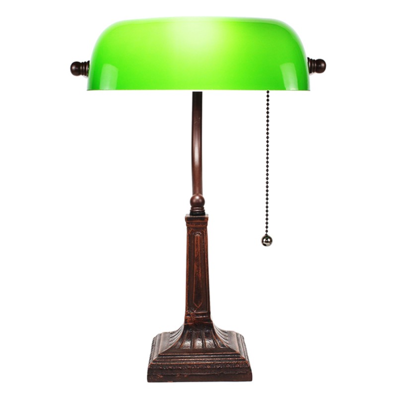 Tafellamp  26x23x42 cm Groen Metaal Glas Bureaulamp