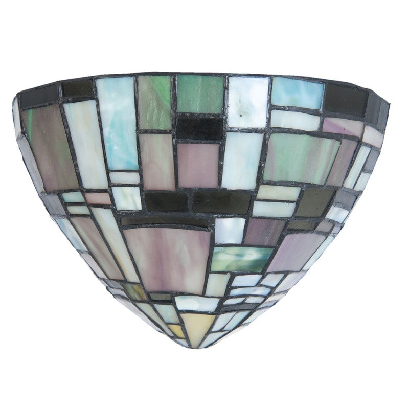 Wandlamp Tiffany  30x16x18 cm  Bruin Beige Glas Driehoek Muurlamp