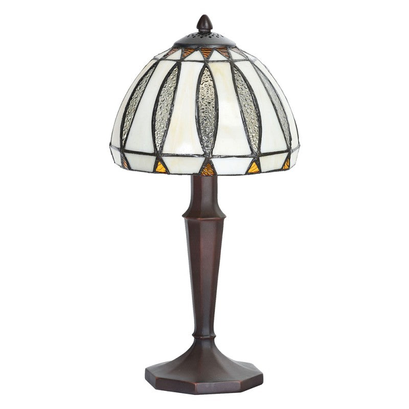 Tiffany Tafellamp  Ø 19x40 cm  Beige Glas Tiffany Bureaulamp