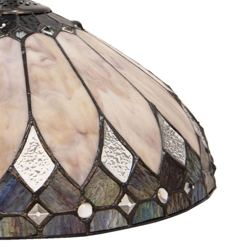 Hanglamp Tiffany  Ø 40 cm  Beige Bruin Glas Hanglamp Eettafel