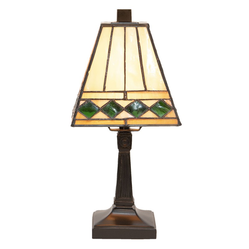 Tiffany Tafellamp  Ø 20x30 cm  Beige Groen Glas Tiffany Bureaulamp