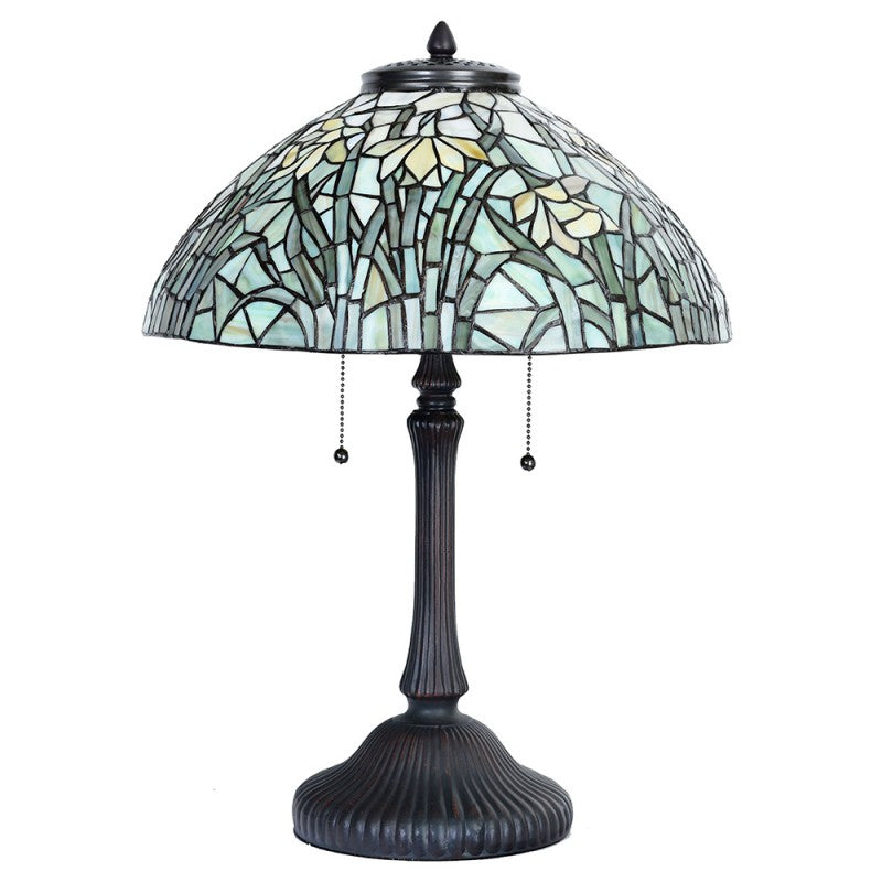 Tiffany Tafellamp  Ø 40x60 cm Beige Groen Glas Tiffany Bureaulamp