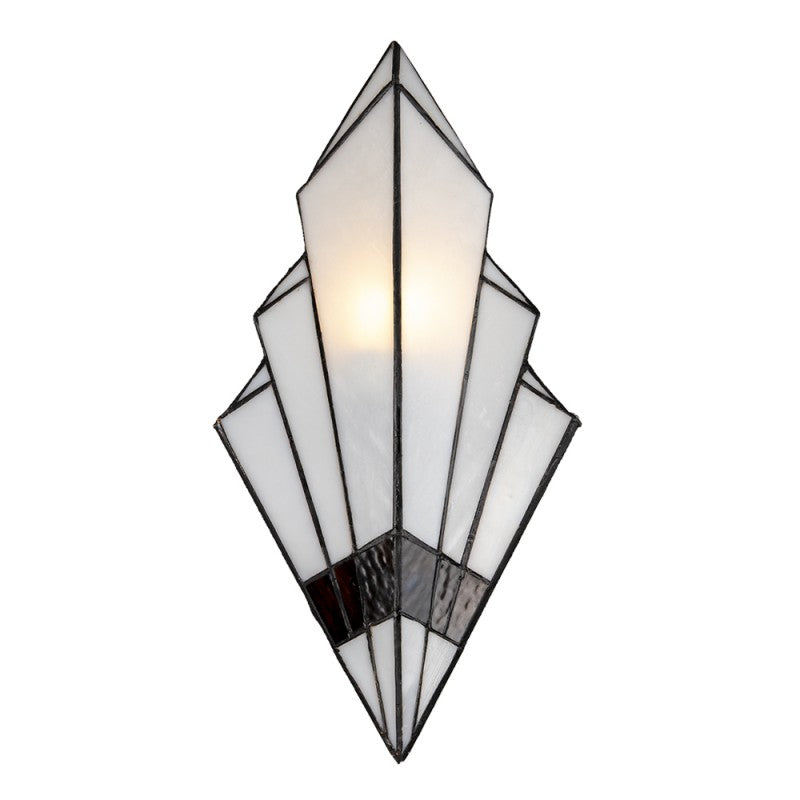 Wandlamp Tiffany  23x13x43 cm Wit Glas Muurlamp