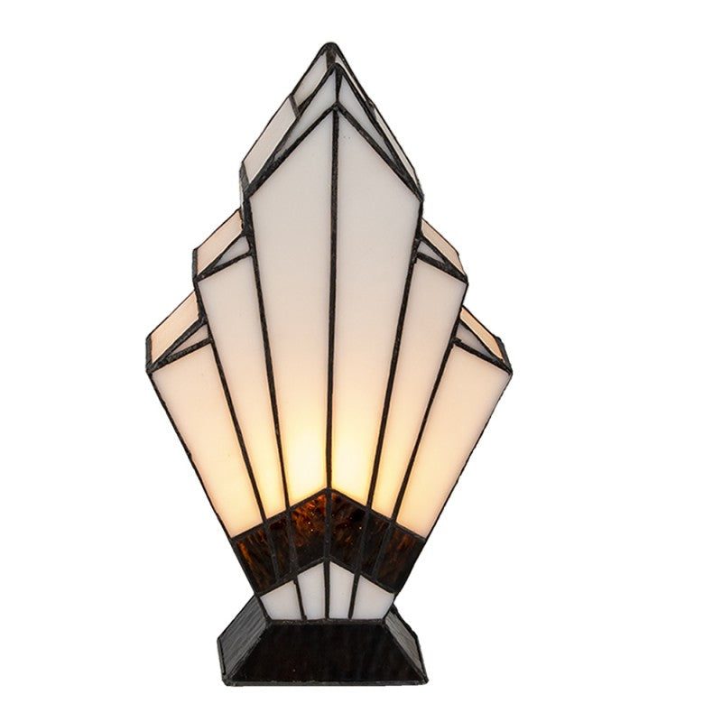 Tiffany Tafellamp  30 cm Wit Glas Tiffany Bureaulamp