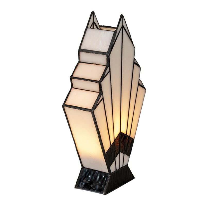Tiffany Tafellamp  30 cm Wit Glas Tiffany Bureaulamp