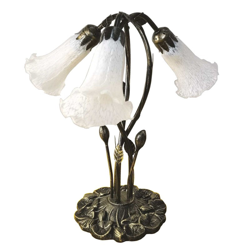 Bureaulamp  41x31x43 cm Wit Kunststof Glas Tafellamp