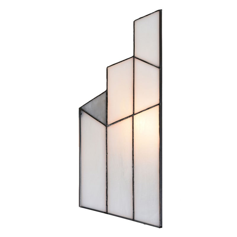 Wandlamp Tiffany  36x4x21 cm  Wit Glas Muurlamp