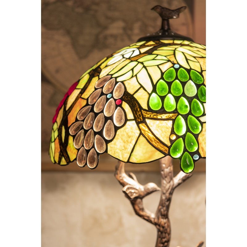 Tiffany Tafellamp  Ø 40x60 cm  Groen Kunststof Glas Tiffany Bureaulamp