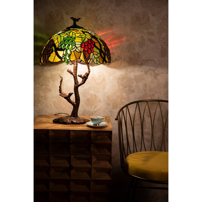 Tiffany Tafellamp  Ø 40x60 cm  Groen Kunststof Glas Tiffany Bureaulamp