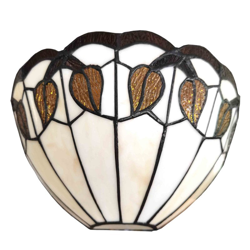 Wandlamp Tiffany  31x15x21 cm  Wit Glas Muurlamp