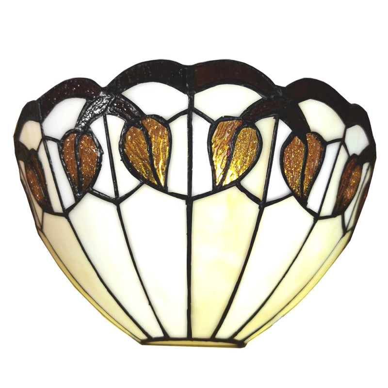 Wandlamp Tiffany  31x15x21 cm  Wit Glas Muurlamp