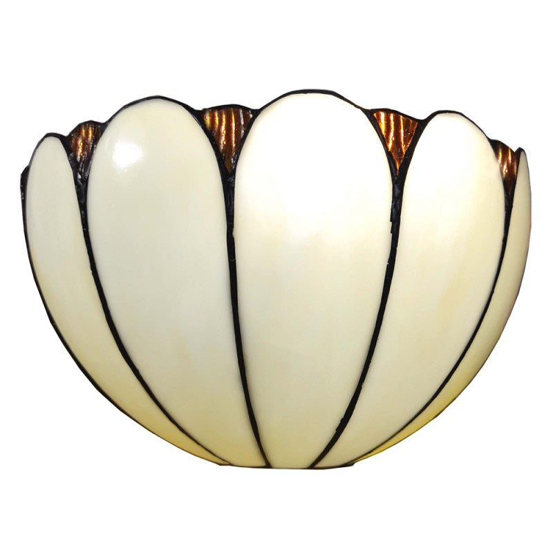 Wandlamp Tiffany  31x15x21 cm  Beige Glas Muurlamp