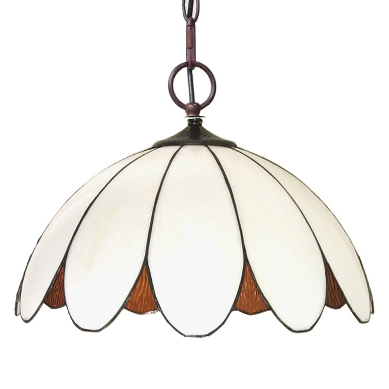 Hanglamp Tiffany  Ø 46x138 cm  Wit Metaal Glas Hanglamp Eettafel