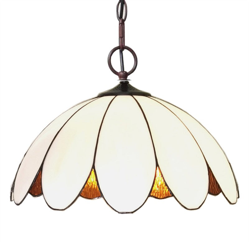 Hanglamp Tiffany  Ø 46x138 cm  Wit Metaal Glas Hanglamp Eettafel