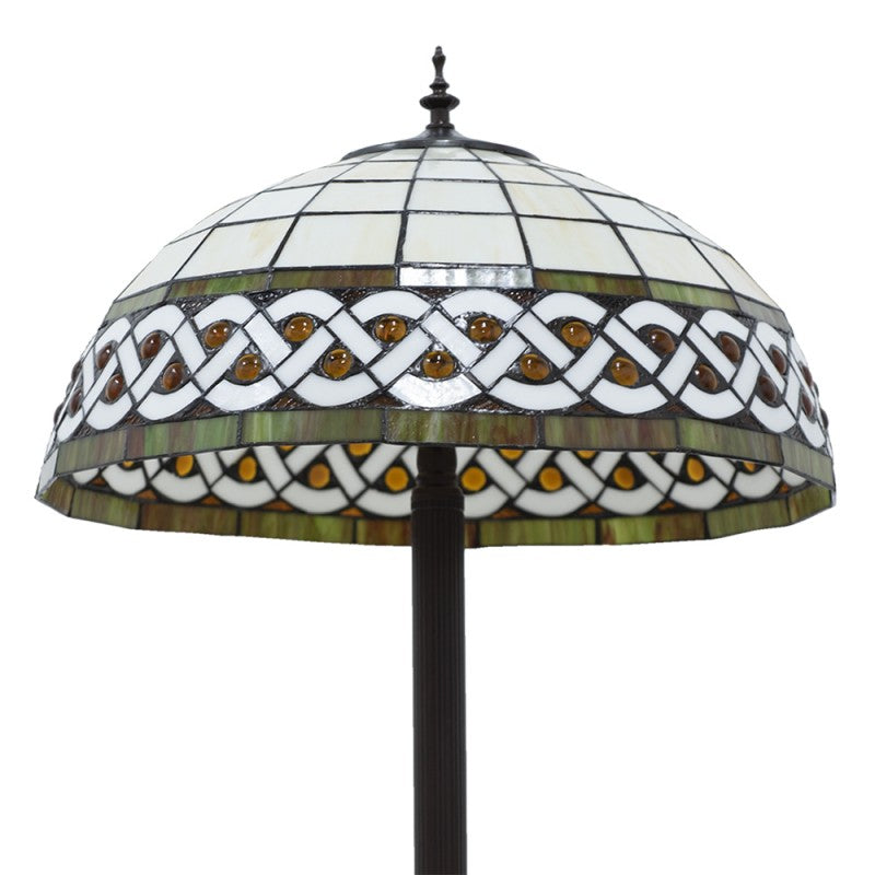 Tiffany Vloerlamp  Ø 46x166 cm  Wit Kunststof Glas Staande Lamp