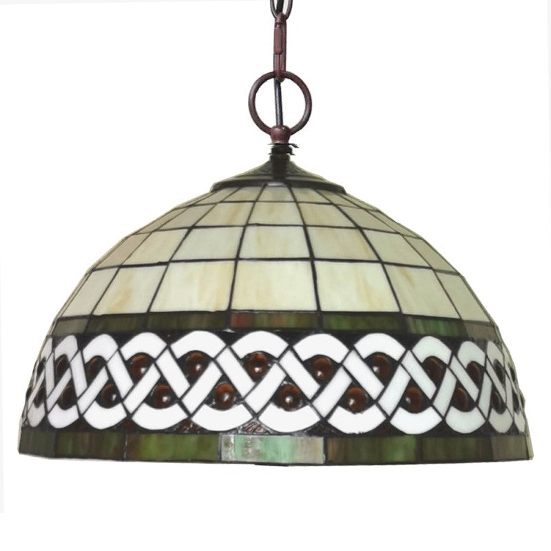 Hanglamp Tiffany  Ø 46x138 cm  Wit Metaal Glas Hanglamp Eettafel