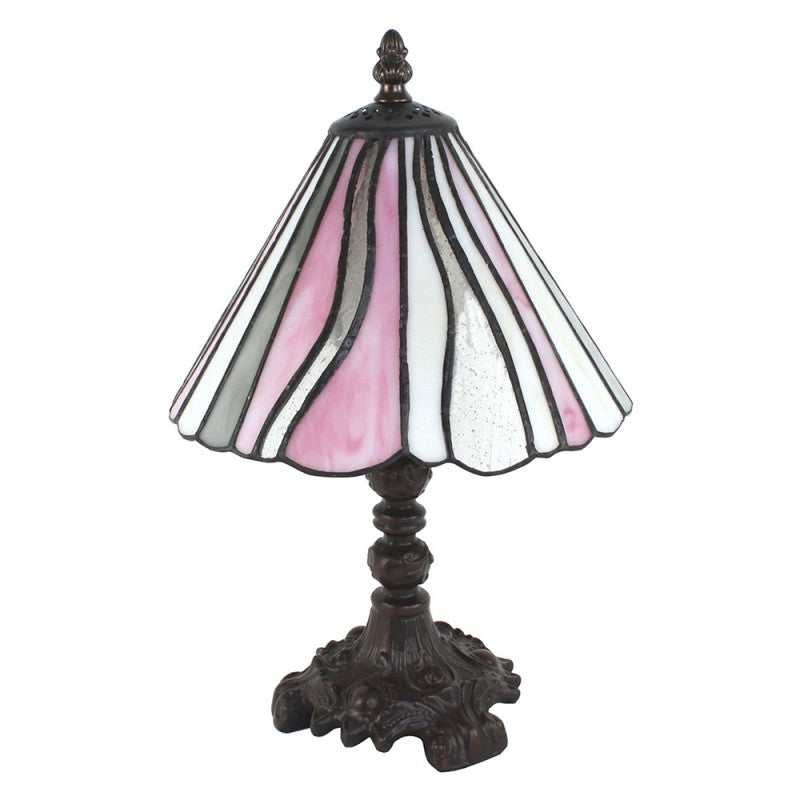 Tiffany Tafellamp  Ø 20x34 cm  Roze Beige Glas Kunststof Tiffany Bureaulamp