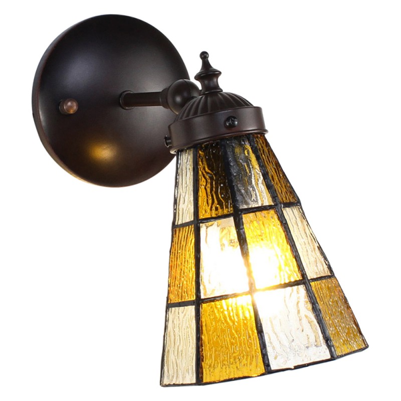 Wandlamp Tiffany  17x12x23 cm  Bruin Glas Metaal Muurlamp