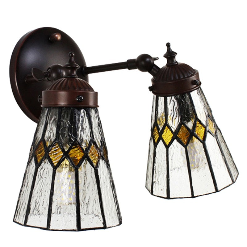 Wandlamp Tiffany  30x23x23 cm  Transparant Glas Metaal Rond Muurlamp