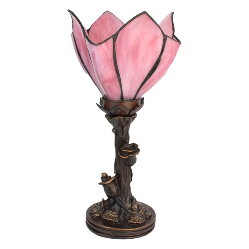 Tiffany Tafellamp  32 cm Roze Glas Tiffany Bureaulamp